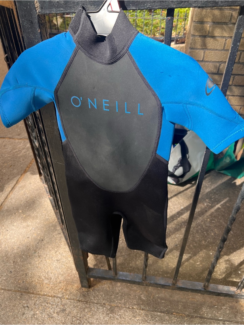 O'Neill Kids Short Sleeve Blue and Black Rashguard Suit